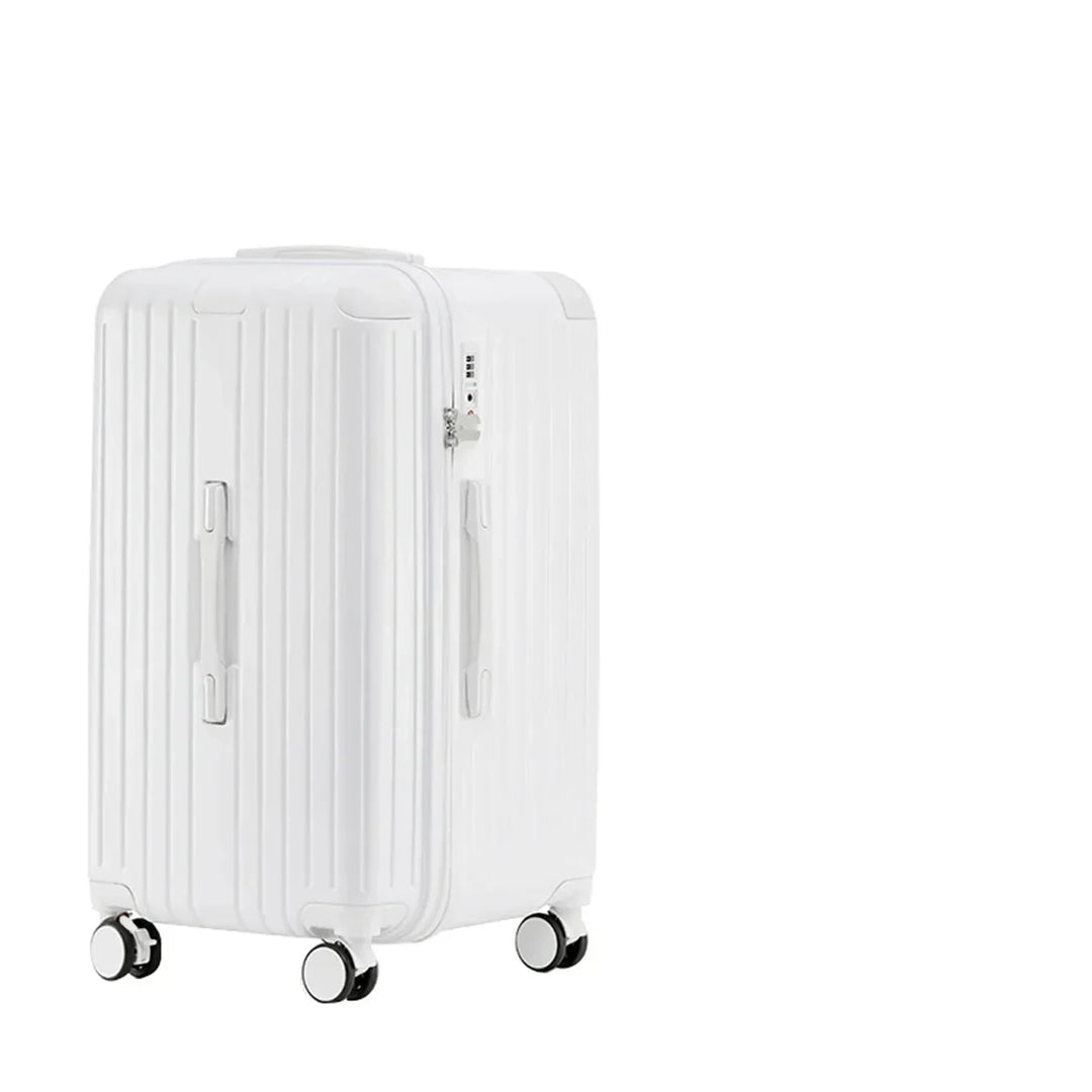 Premium hard shell travel bag with USB, TSA lock & silent wheels, designed for modern, efficient travel.