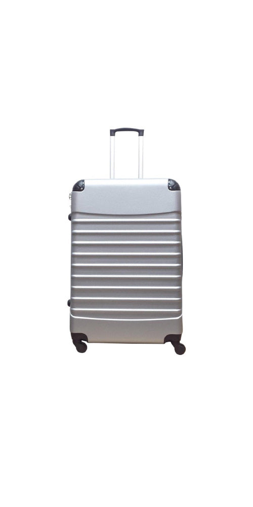Durable hard shell travel suitcase with smooth spinner wheels for effortless airport navigation.