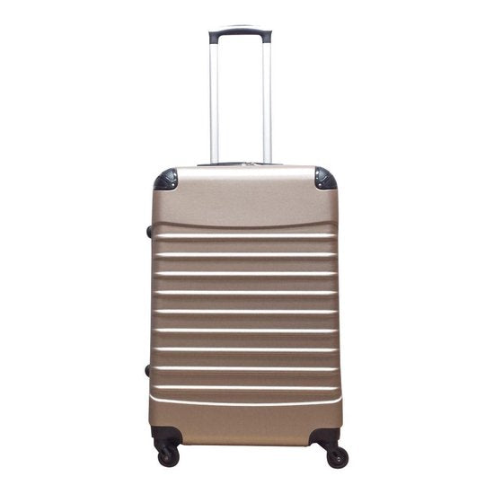 Ergonomic hardshell travel suitcase, designed for comfort and durability, with smooth spinner wheels.