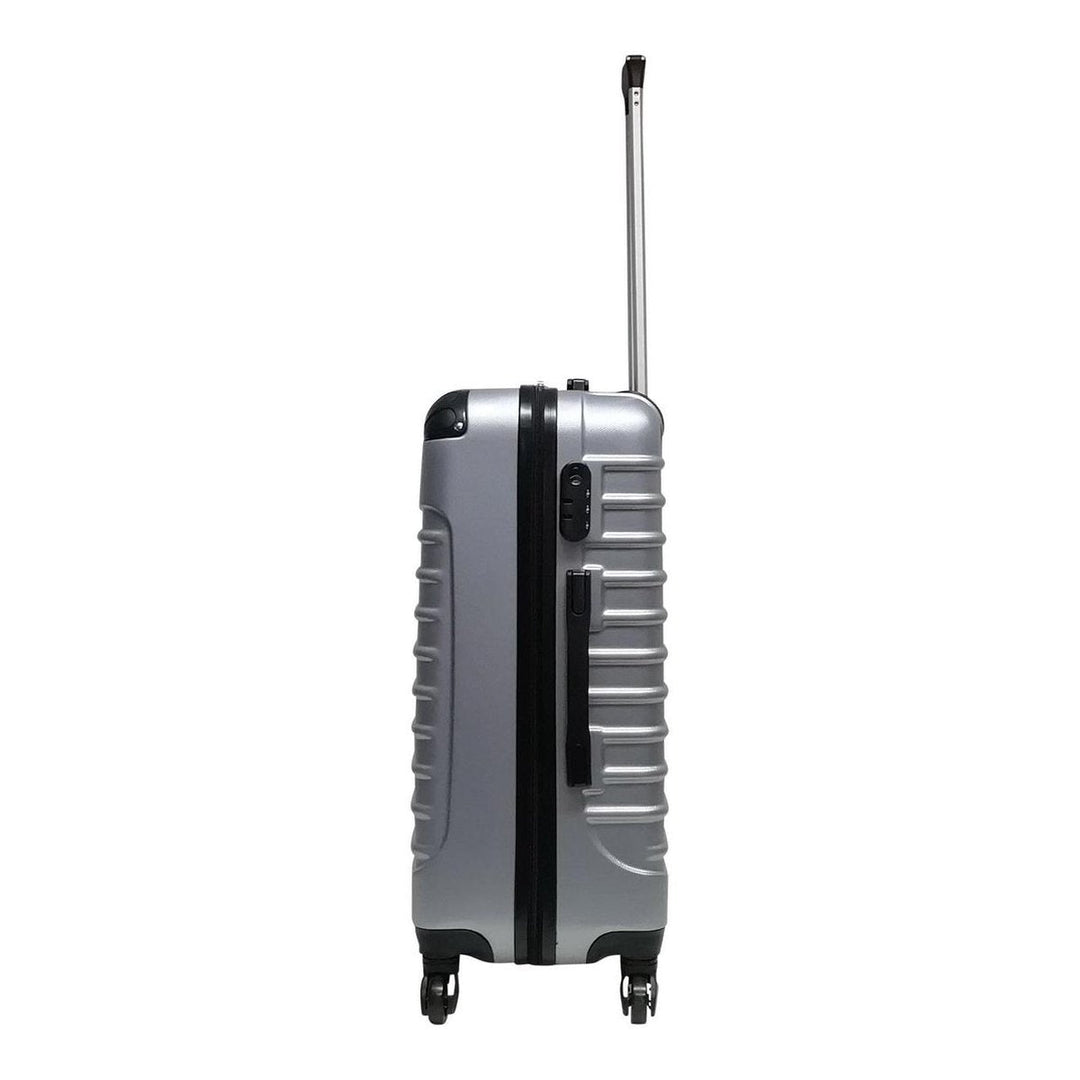 Sleek black hardshell suitcase featuring robust construction and easy-gliding spinner wheels.