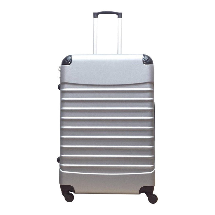 Compact hardshell carry-on luggage with strong zippers and four silent spinner wheels.