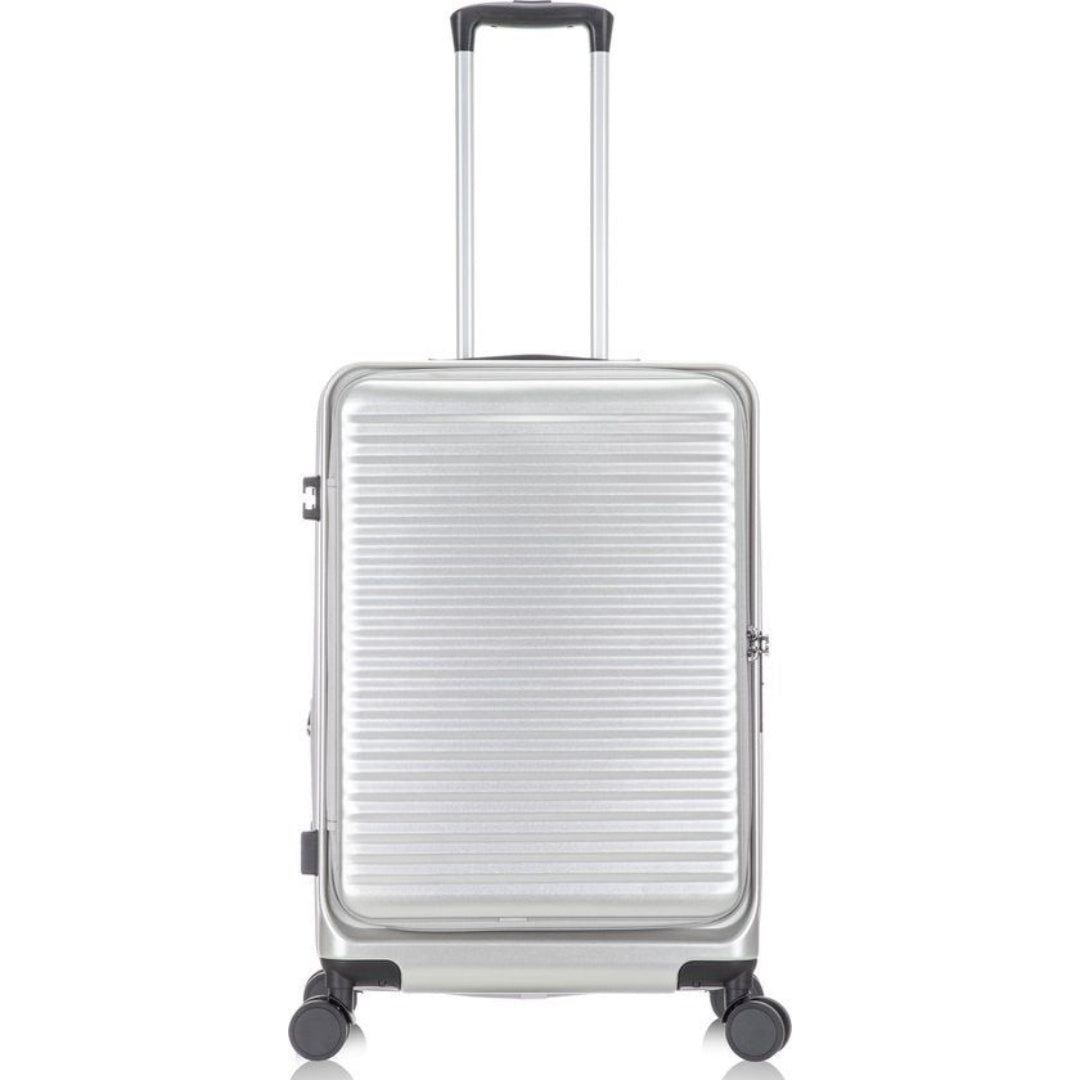 Sleek travel bag: "Vienna" hardshell suitcase featuring secure laptop compartment & smooth spinner wheels.