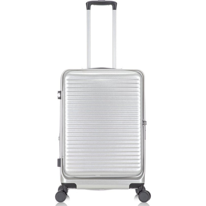 Sleek travel bag: "Vienna" hardshell suitcase featuring secure laptop compartment & smooth spinner wheels.