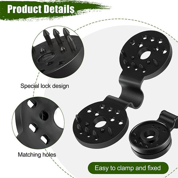 Hand holding a durable black shade net clip, showcasing easy-to-use design for outdoor accessories