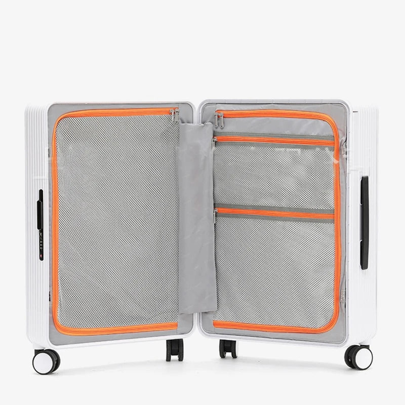Durable PP hard shell luggage with smooth spinner wheels & TSA lock for secure, effortless travel.