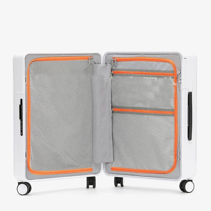 Durable PP hard shell luggage with smooth spinner wheels & TSA lock for secure, effortless travel.