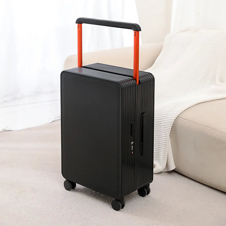 Robust hard shell suitcase, lightweight & durable, perfect for organized vacation travel.