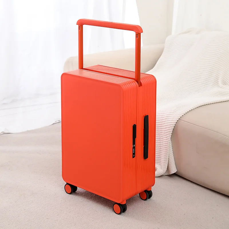 Lightweight hard shell suitcase with agile 360° spinner wheels for effortless movement.