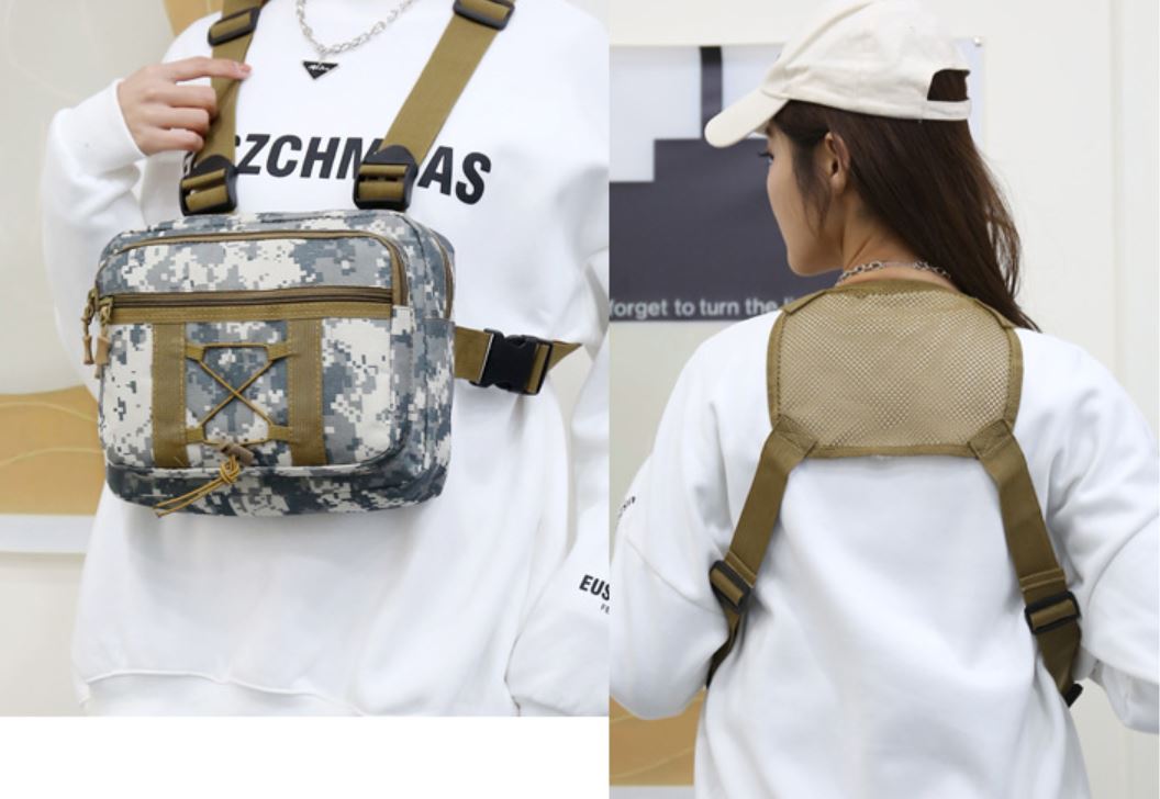 Rugged water-resistant chest rig bag with secure multi-pockets for all your outdoor essentials.