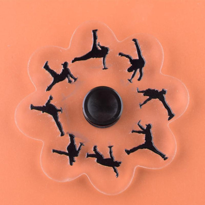 Side view of the Dynamic Animated Fidget Spinner, emphasizing its ergonomic shape for comfortable hand spinning.
