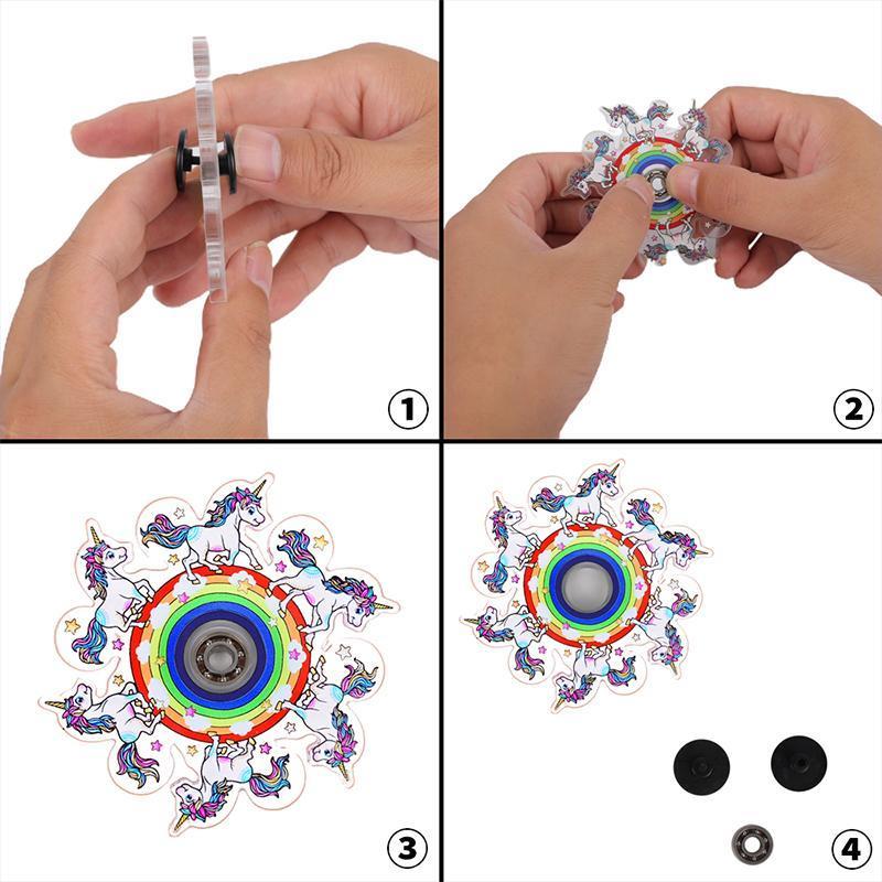 Packaging of the Dynamic Animated Fidget Spinner Toy, indicating it's a fun gyro and stress relief gift.