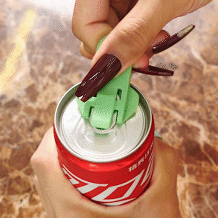 Set of multi-colored Easy Can Opener Tools (red, blue, green), convenient kitchen and picnic gadgets