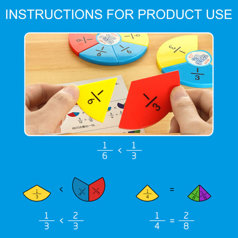 Magnetic fraction pieces, a durable learning toy for kids to explore and understand fractions in math.