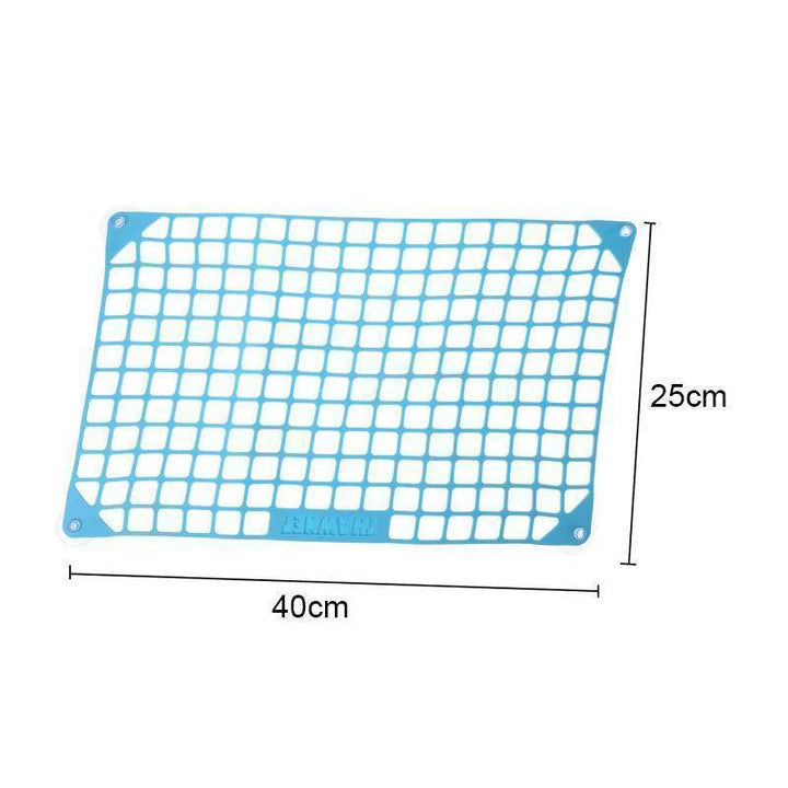 Close-up of a black fast thawing mat, ideal for meat & vegetables, showcasing its heat-conducting surface