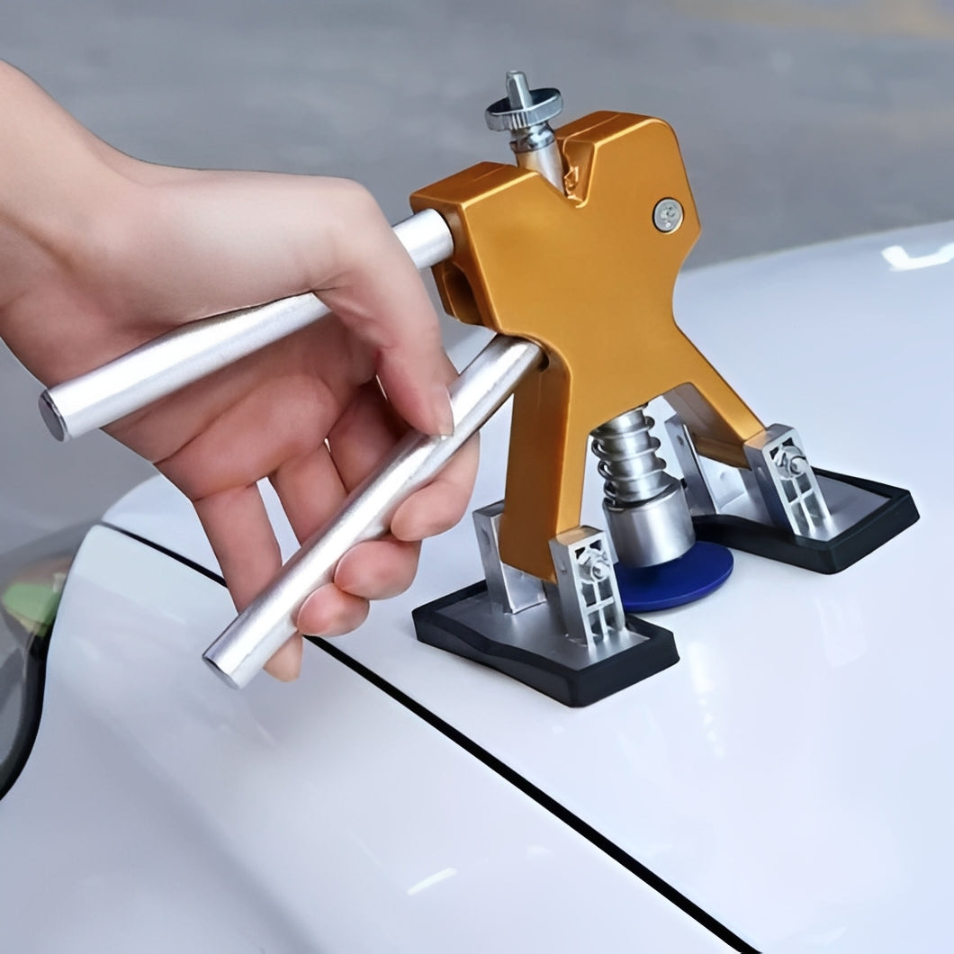 Effortless stainless steel minor dent repair kit for DIY auto body and vehicle maintenance. Paintless dent removal tools.