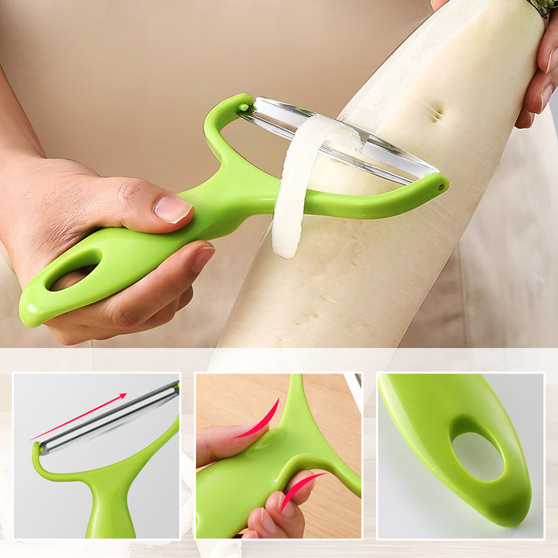 Efficient cooking gadget: stainless steel peeler for potatoes, apples, and other produce