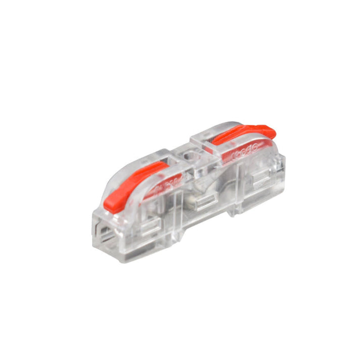 Electrical wire connector blocks organized in a toolbox, highlighting their role as a key wiring tool