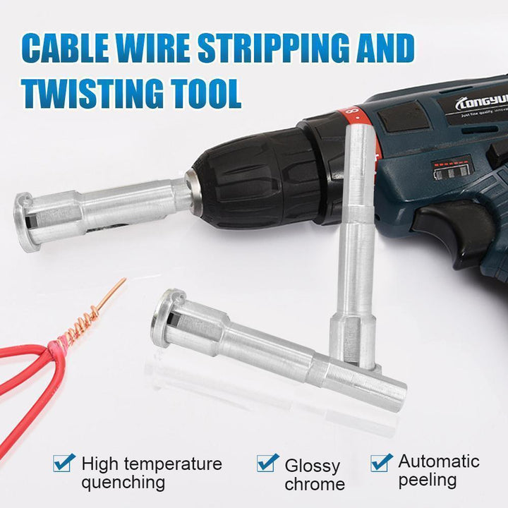 Electrician's cable wire stripping & twisting tool, durable carbon steel construction for efficient wiring