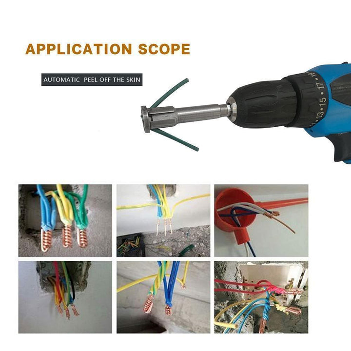 Versatile power tool accessory: cable wire stripping & twisting tool for professional electricians