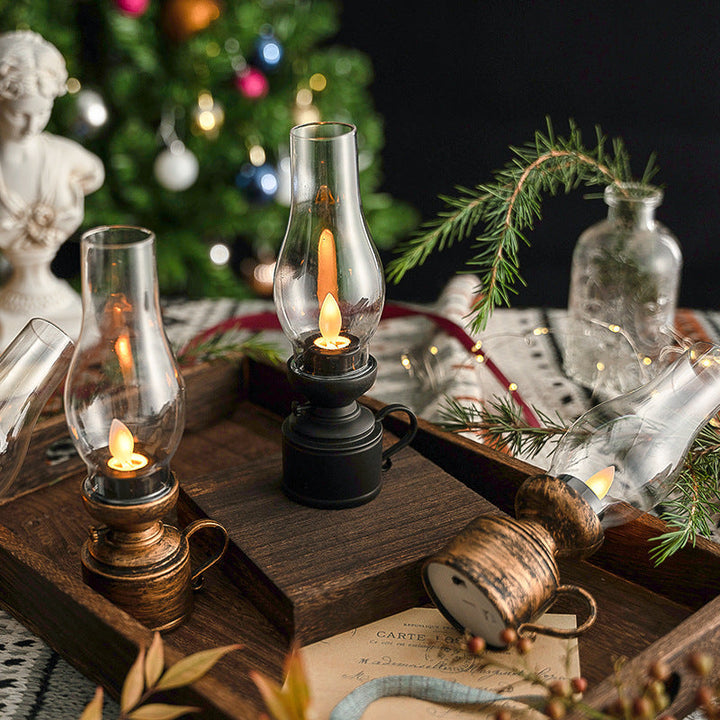 Ambiance electronic LED oil lamp, safe home decoration, battery powered