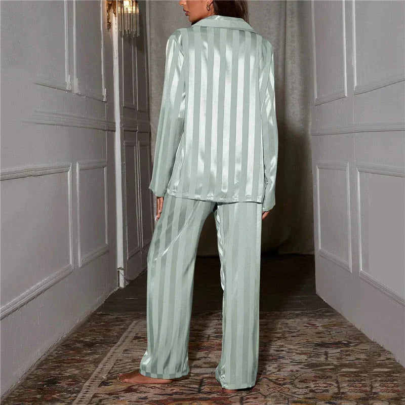 Emilia women's elegant sleepwear set; a comfortable two-piece design for stylish home wear.