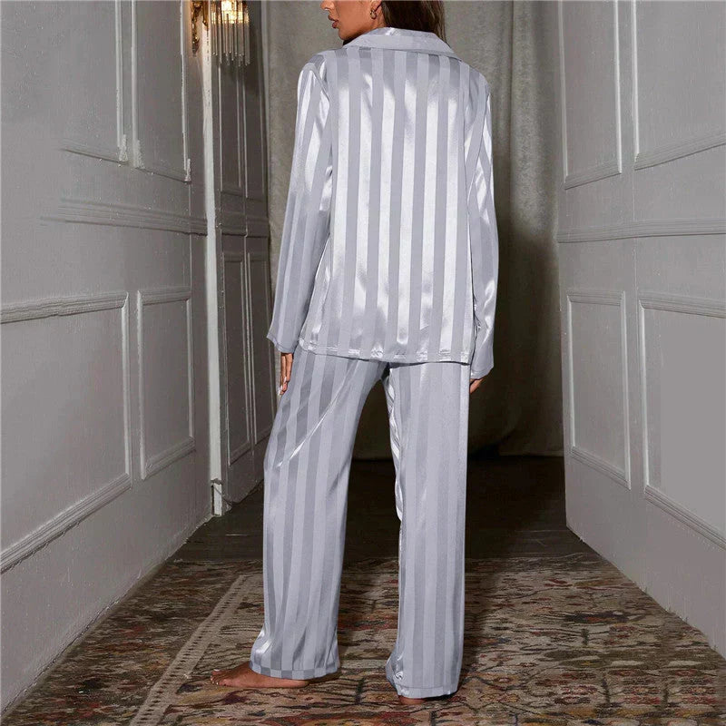 Stylish ladies' pajama set, a comfortable two-piece design for elegant sleep & loungewear.