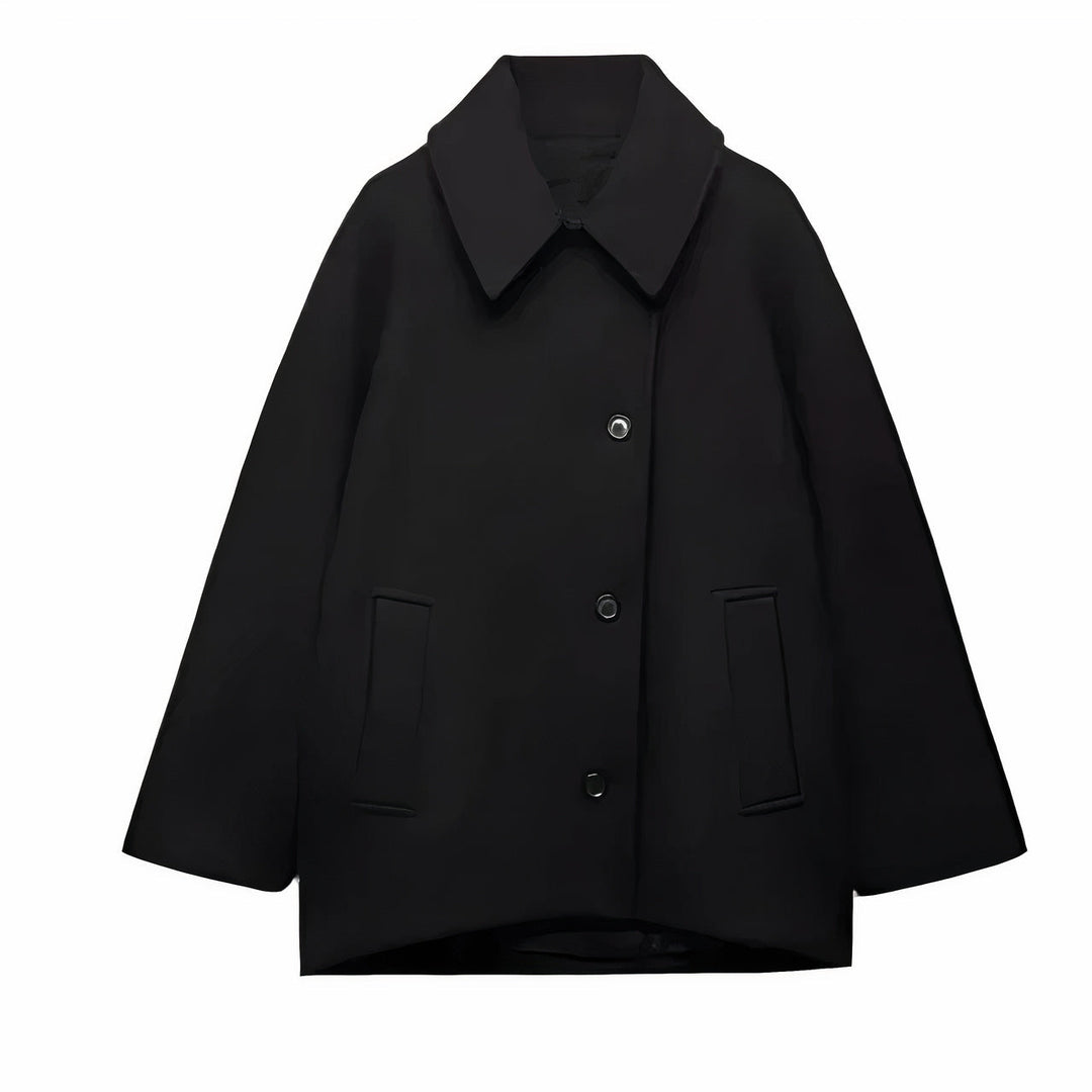 Versatile women's everyday classic warm coat; ideal fall/winter outerwear with long sleeves and elegant design.