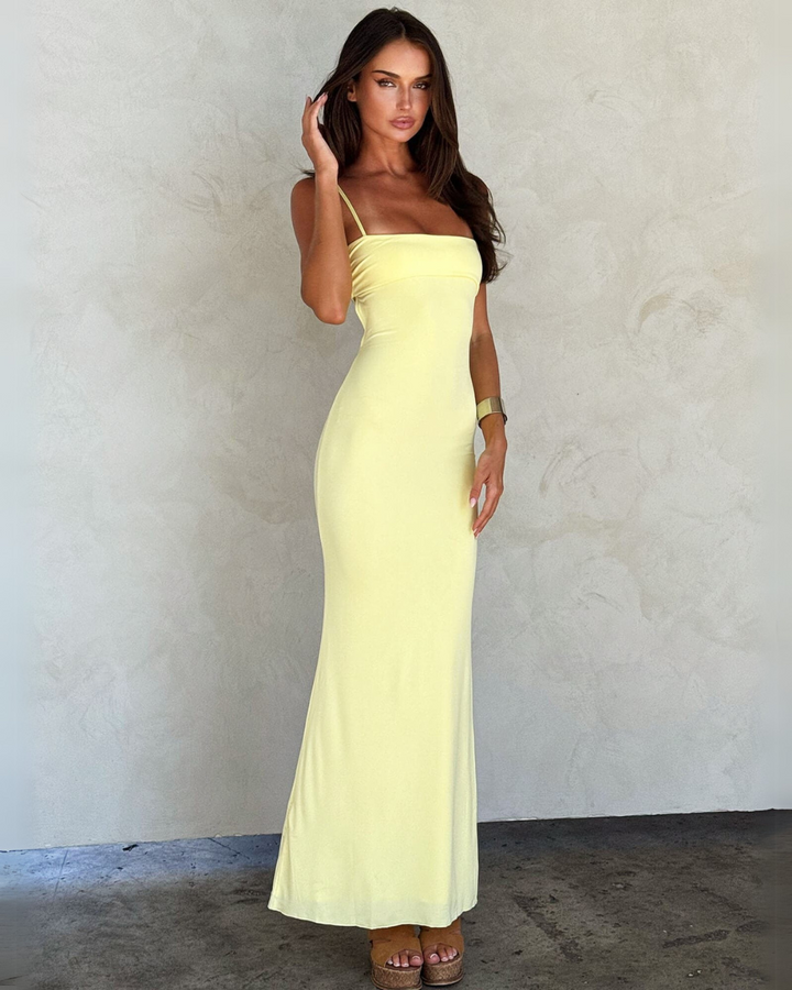 Elegant backless bandeau maxi gown for women, perfect for evening events & parties.