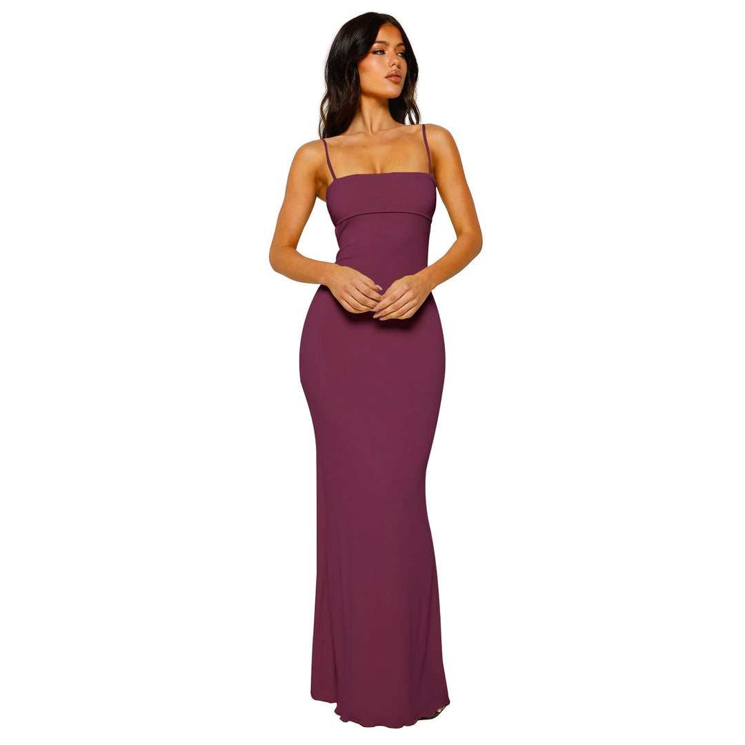 Stunning backless strapless maxi gown, a women's elegant statement dress.