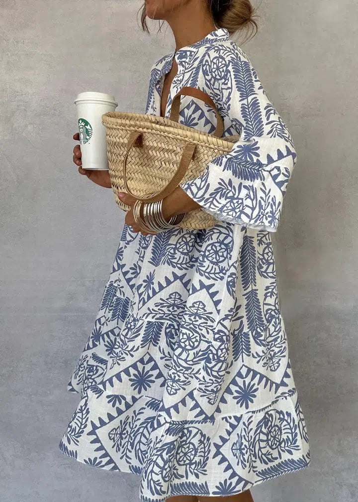 Long sleeve floral boho maxi dress, a versatile piece for women's spring/summer fashion. Combines comfort & style.