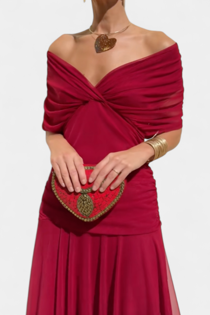 Women's stunning floral print maxi dress, elegant design, V-neck, and flattering pleated waist.