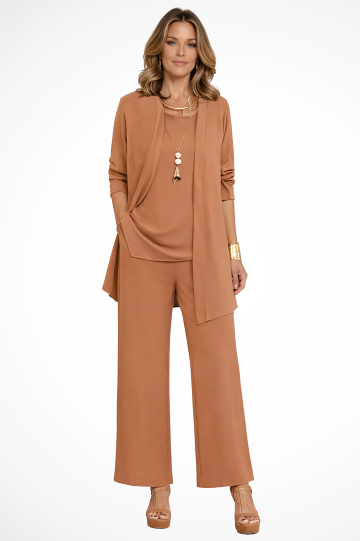 Elegant formal women's 3-piece suit set for special occasions or business wear.