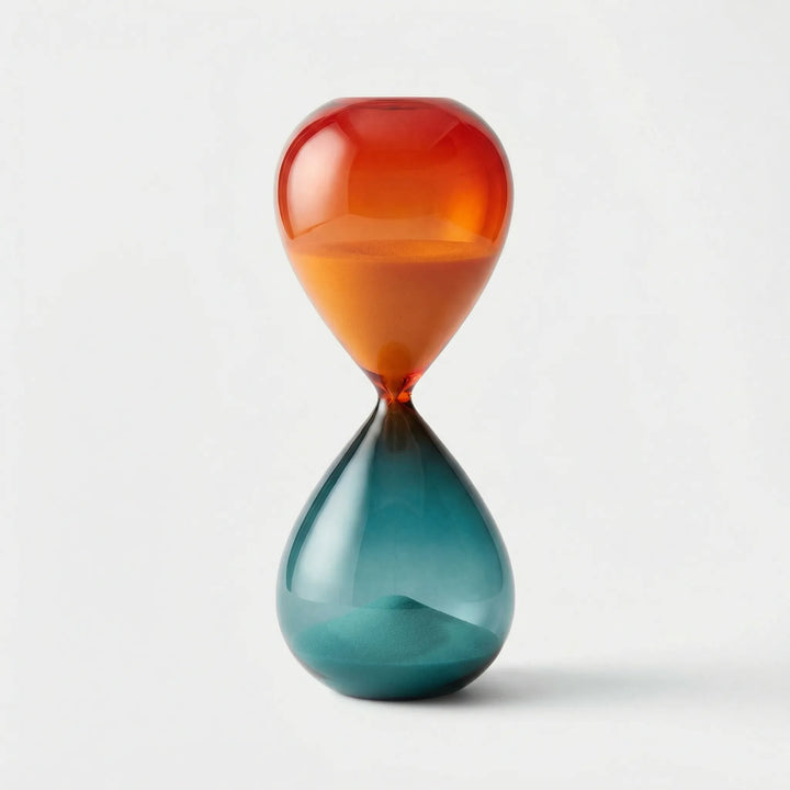 Decorative hourglass timer, a unique gift for home or office. Stylish sand timer for desk, study, or meditation sessions.