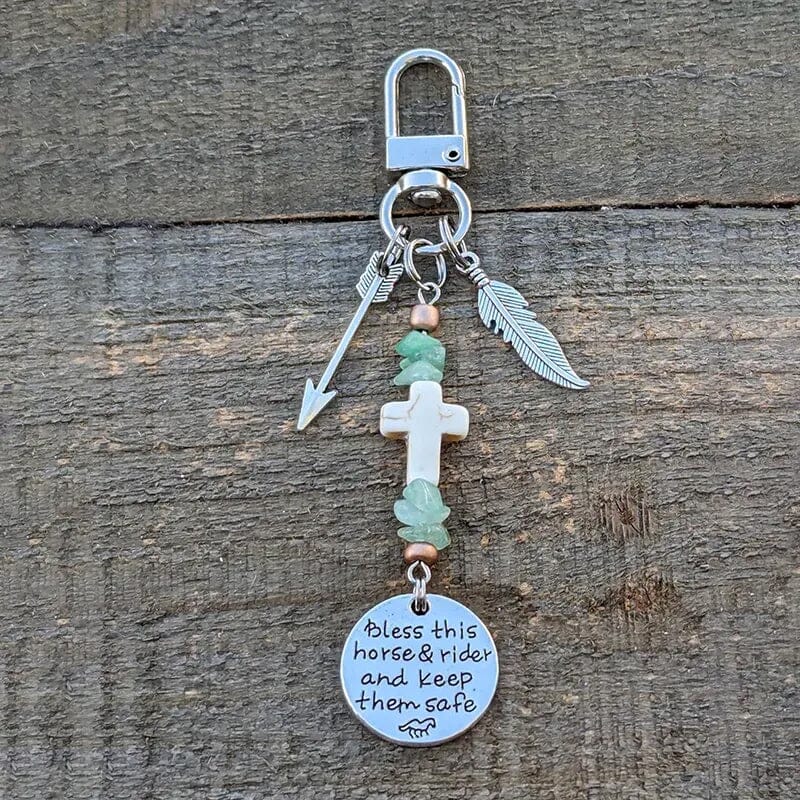 Side view of the unique horse saddle and bridle charm clip design