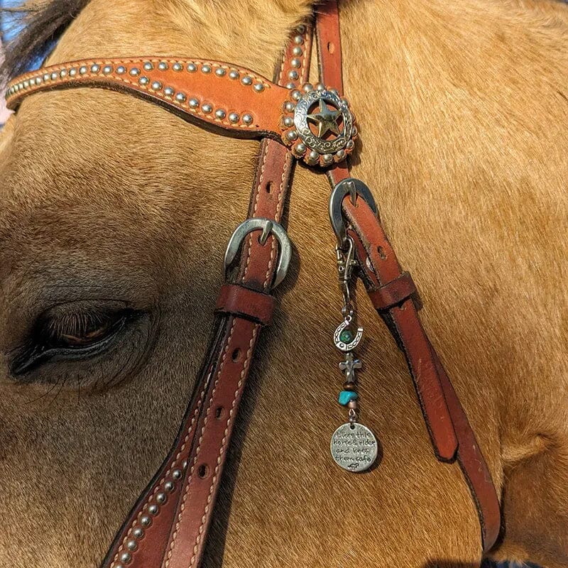 Unisex horse saddle charm clip with bridle detail, ideal for equestrian lovers