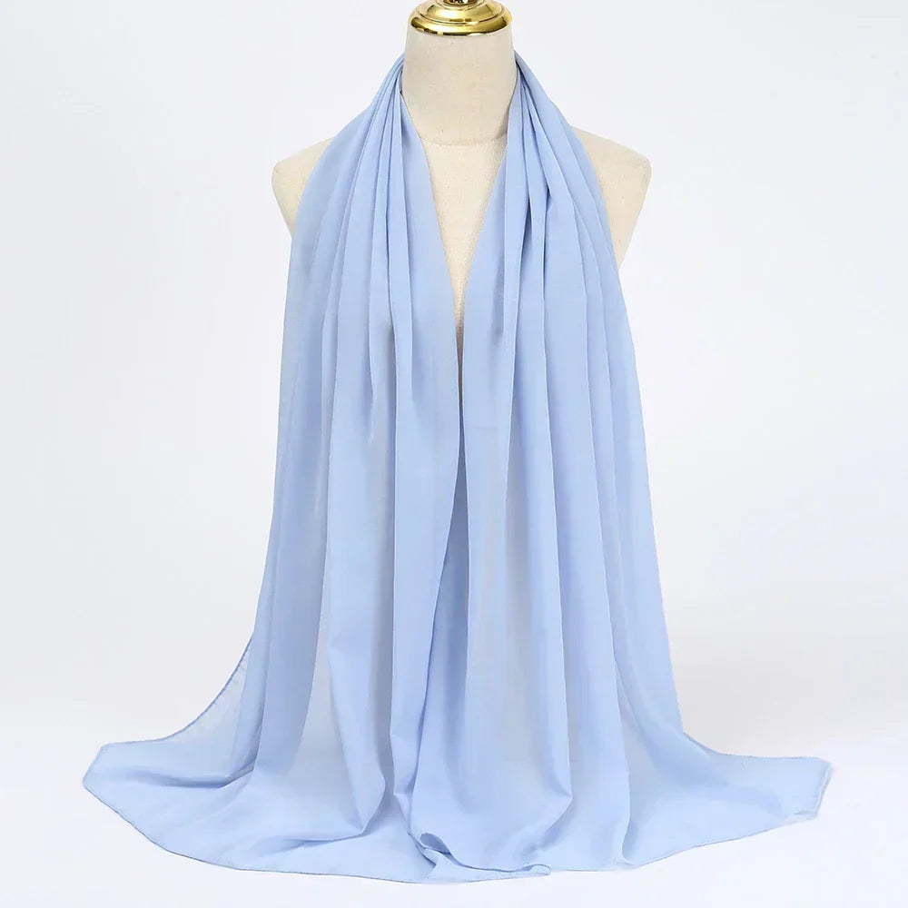 Elegant Leilani Chiffon Hijab Scarf for women, a stylish and versatile fashion accessory.