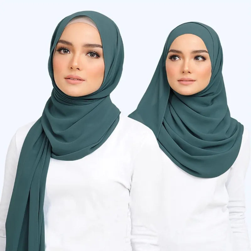 Versatile Leilani Chiffon Hijab Scarf, suitable as a head covering, wrap, or fashion accessory.