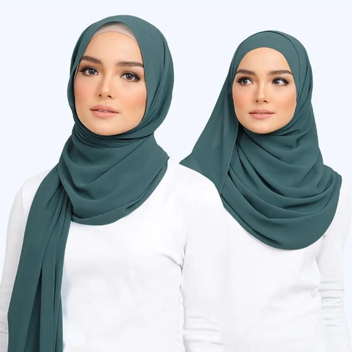 Versatile Leilani Chiffon Hijab Scarf, suitable as a head covering, wrap, or fashion accessory.