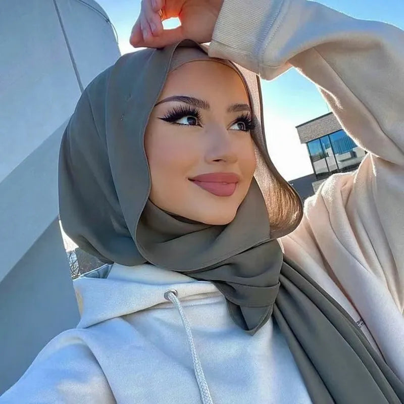 Elegant Chiffon Hijab Scarf by Leilani, a perfect fashion gift for women; available in various colors.