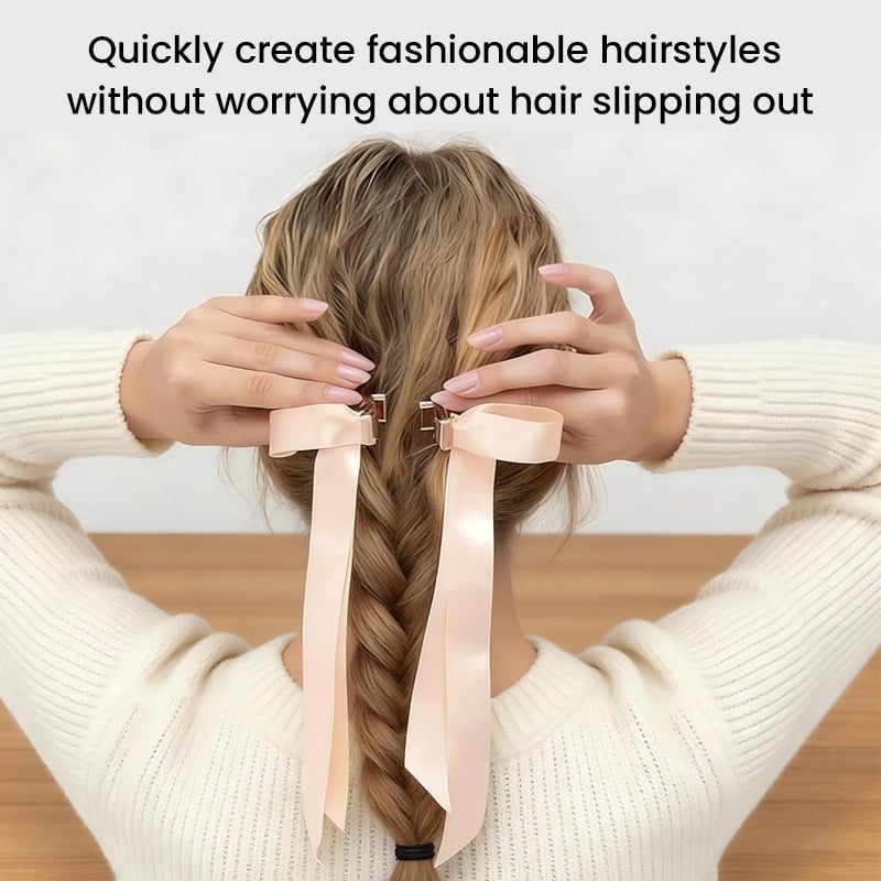 Stylish women's hair accessory: a magnetic bow clip, ideal for adding quick volume.