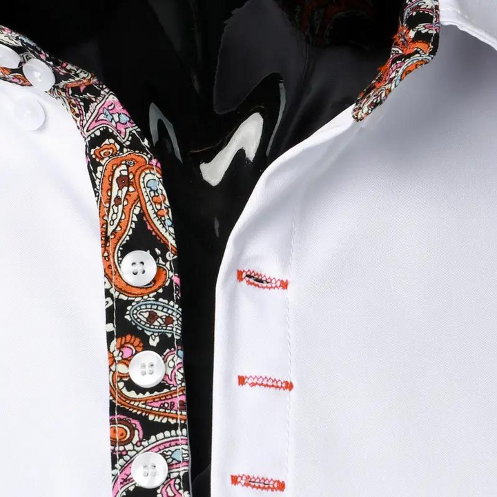 Formal men's long sleeve dress shirt, slim fit, perfect for parties, events & sophisticated fashion.