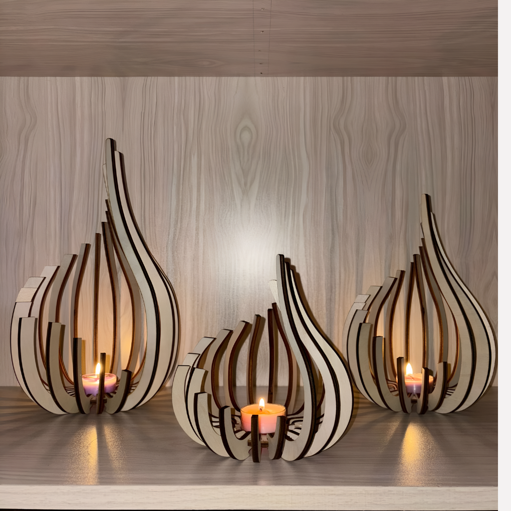 Elegant modern minimalist candle holder for tabletop or shelf decor. Perfect for taper or pillar candles, adding a stylish home accent.