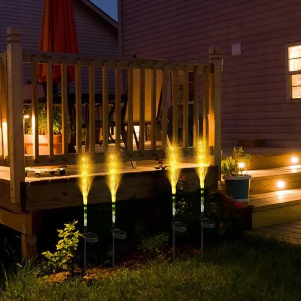 Durable reed garden lights, ideal for all-weather outdoor decor and long-lasting landscape lighting.