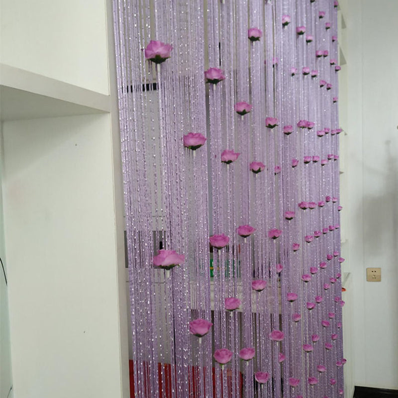 Rose thread door curtain, artfully designed with intricate tassel details