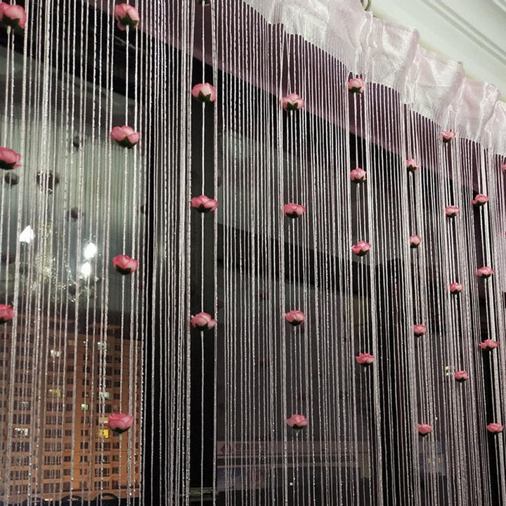 Decorative Rose Thread Tassel Door Curtain, a charming alternative to traditional doors
