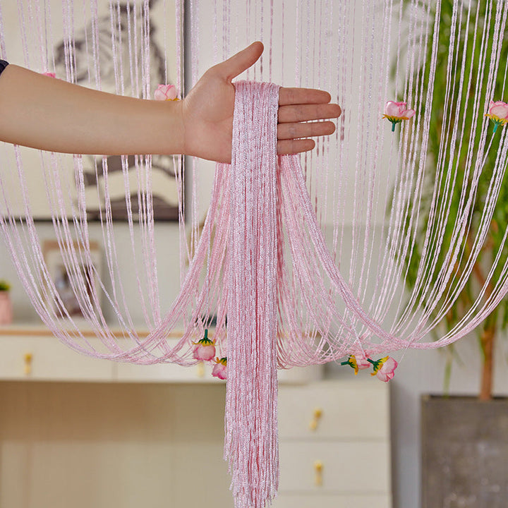 Elegant Rose Thread Tassel Door Curtain, perfect as a decorative panel for doorways