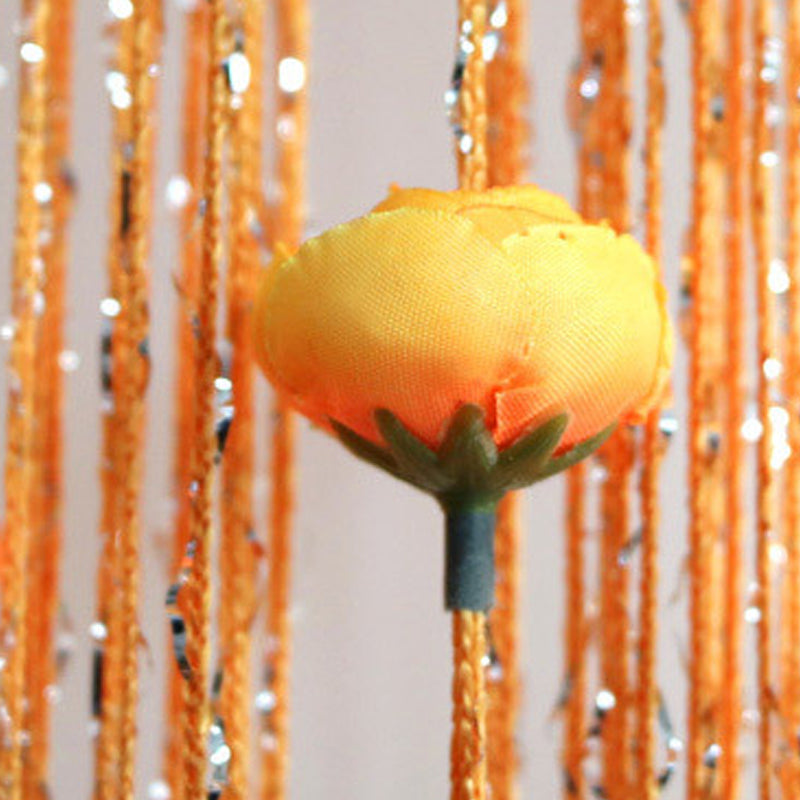 Beautiful Rose Thread Tassel Door Curtain, ideal for creating a soft room division
