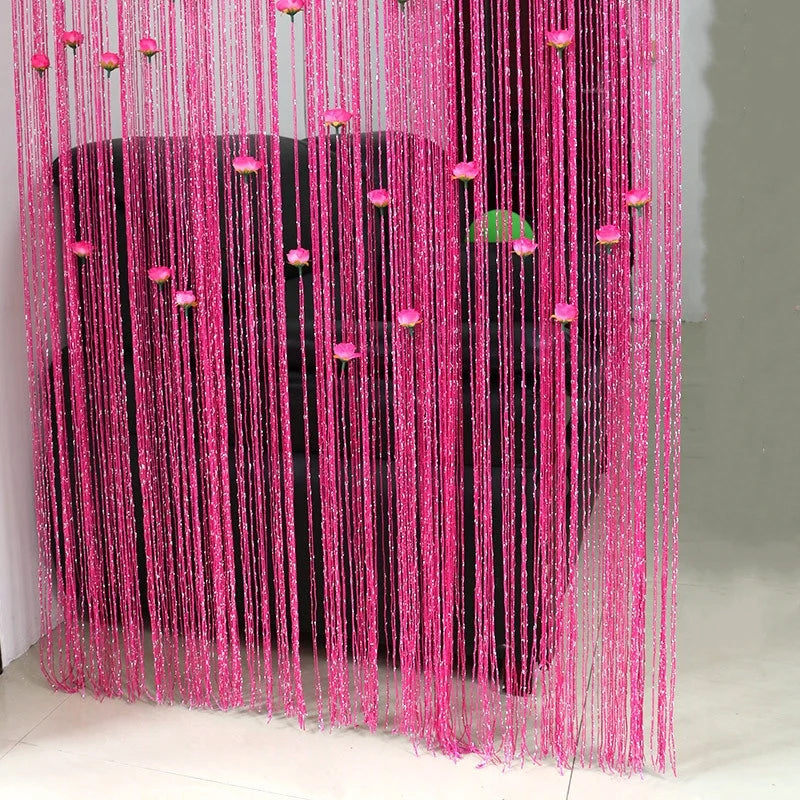 Elegant Rose Thread Tassel Door Curtain, a sophisticated addition to your home decor