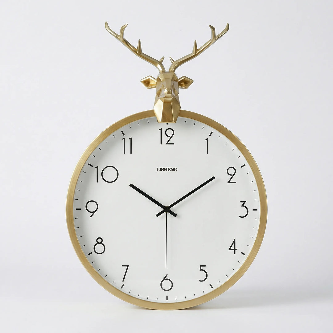 Beautiful round decorative wall clock in a modern design, enhancing any living room decor.