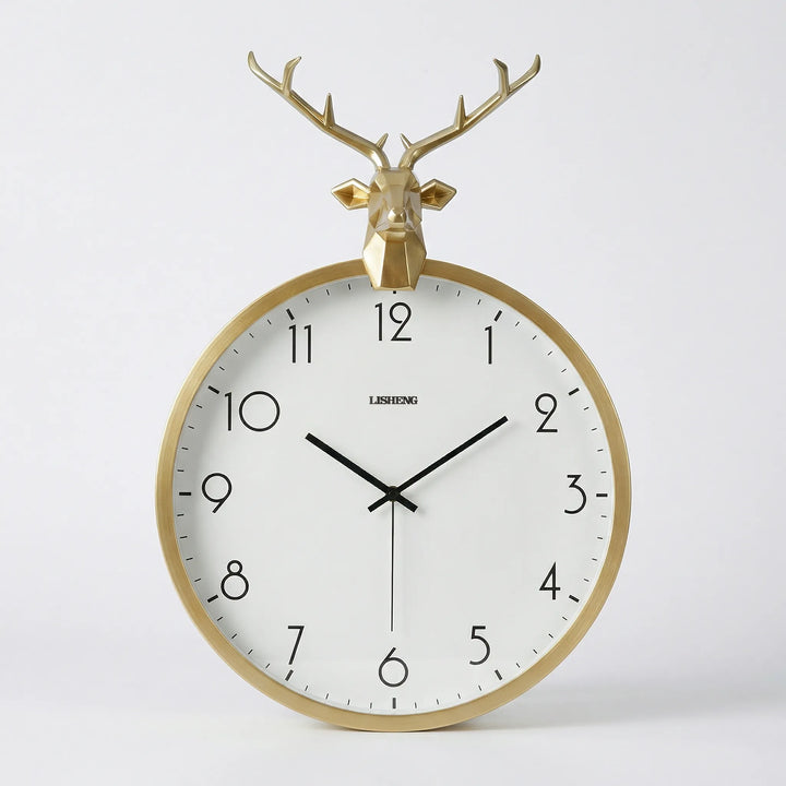 Beautiful round decorative wall clock in a modern design, enhancing any living room decor.